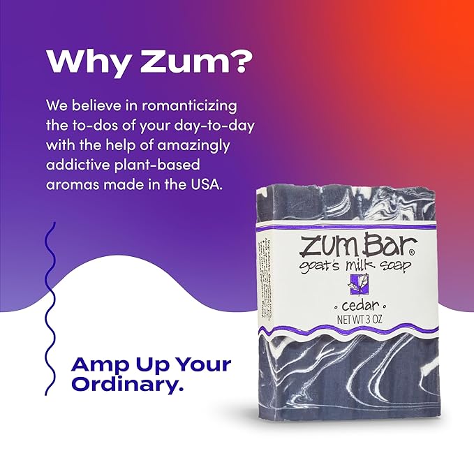 Zum Bar Goat's Milk Soap - Cedar - 3 oz (3 Pack)