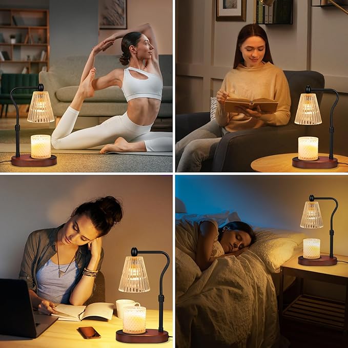 Candle Warmer Lamp with Dimmer 2 Bulbs, Candle Warmer with Timer Adjustable Height for Scented Wax Jar Candles, Gifts for Women Mom New Home, Christmas Gifts for Woemn Mothers Day, Birthday