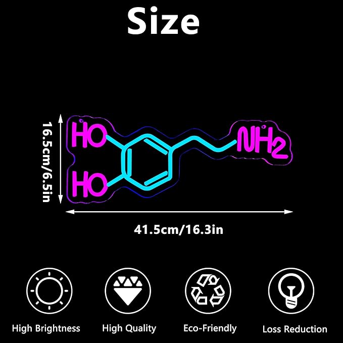 Dopamine Neon Sign, Classroom Wall Decor Led Neon Light Signs, Dopamine Neon Lights up Sign, USB Powered for Bedroom Office Building Hostel Girly Room Bar Christmas Gift(16.3 * 6.5in)