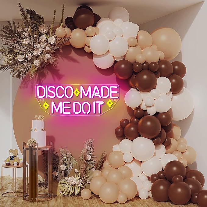 NEONLOVE Disco Made Me Do It Neon Sign - Pink Acrylic USB Disco Light Up Sign for Wall Decor, Bedroom, Bar, Party, Birthday