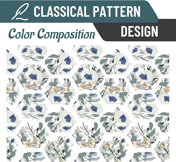 Joydeco Green Floral Curtains 108 Inches Long for Bedroom 2 Panels, Room Darkening Boho Curtains Patterned Panels for Living Room with Grommet, 80% Blackout Botanical Printed Drapes(Hexagon Green-108)