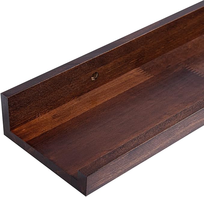 MBYD Floating Shelves 3 Same Dimensions, 48 Inch Deep Walnut Solid Wooden Shelves for Wall, Wall Mount Picture Ledge Shelf, Hanging Photo Display Shelf for Bedroom, Kitchen, Office, Living Room