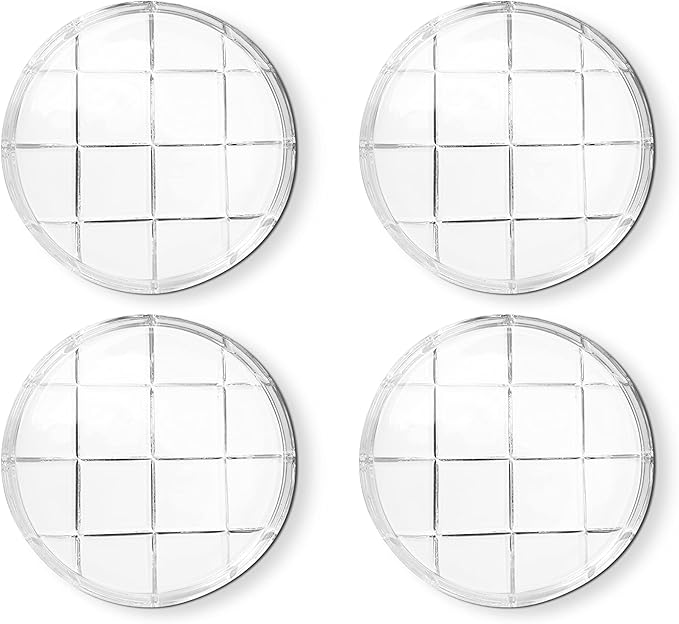Crystal Coaster Modern Design | Absorbent Glass Coasters for Drinks Set of 4