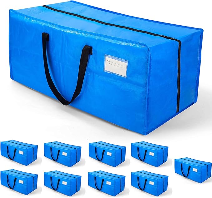 Moving Bags Heavy Duty,Extra Large Moving Bags for Travel/College Packing/Storage/Organization/Seasonal Clothes & Bedding Storage,Moving Supplies Bins,Compatible with Ikea Frakta Cart (Blue,9 Pack)