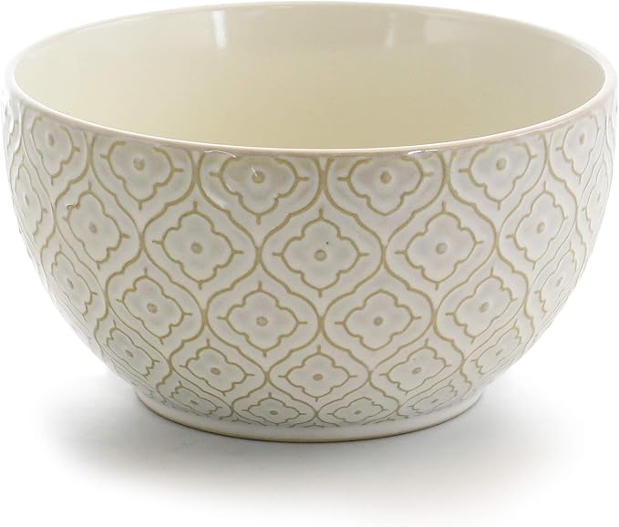 Elama White Lily 16 Piece Luxurious Stoneware Dinnerware with Complete Setting for 4