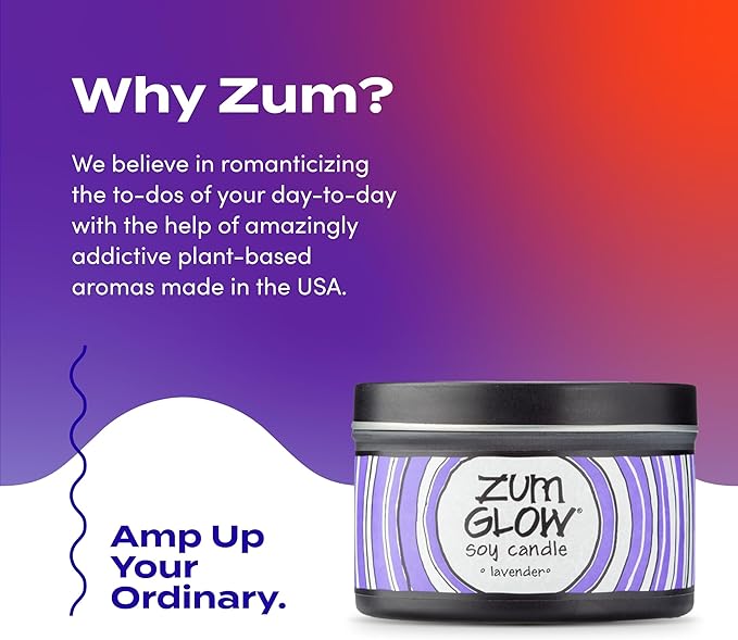 Indigo Wild Zum Glow Lavender Candle - Soy Wax Candle with Lead-Free Wick - Relaxing Candles Scented with Essential Oils - Long-Lasting Scented Candles - 30-Hour Burn Time - 7 oz (3 Pack)