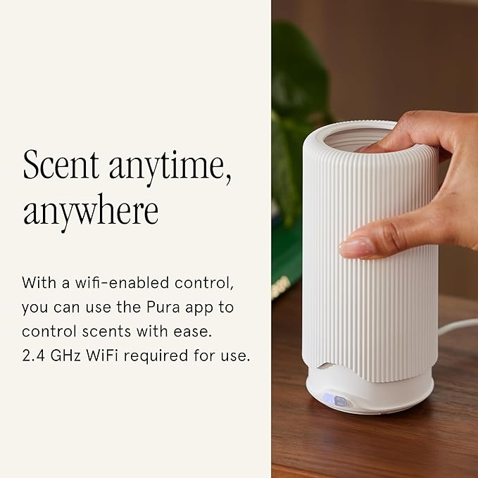 Pura Plus - Smart Fragrance Diffuser for Large Spaces - Automatic Fragrance Vial Detection - Wi-Fi Smart Diffuser for Luxury Home Scenting - White