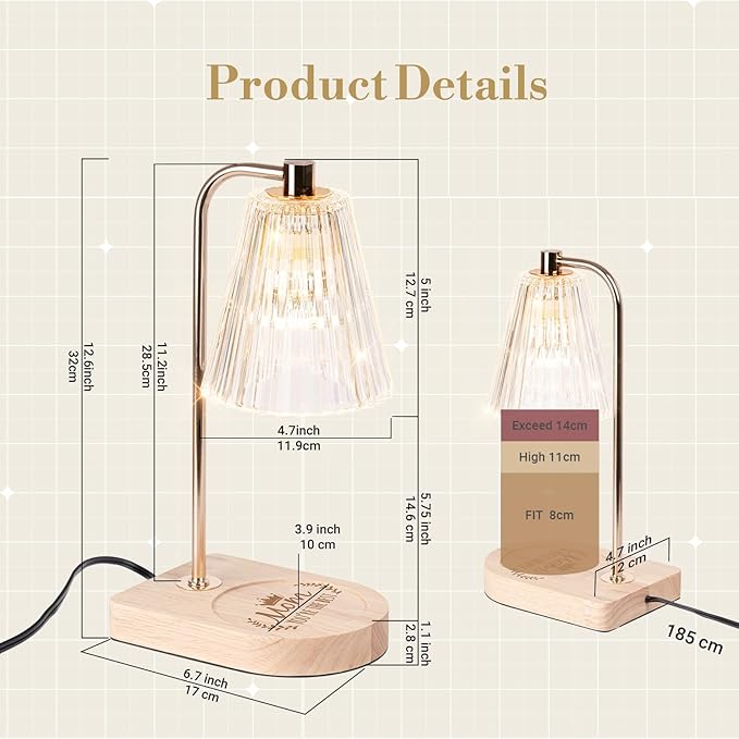 Mothers Day Birthday Gifts for Mom Mother Women, Candle Warmer Lamp with Timer, Home Decor Presents for New Mom, Wax Warmer Vintage Night Light with 2 Bulbs for Jar Candles