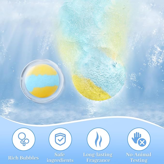 Bath Bombs Set 50 PCS with 10 Rich Scents, Bath Bombs for Women, Natural Bubble Bombs with Shea Butter & Safe Oil, Ideal for Christmas, Birthday, Valentine's Day, Mother's Day Present