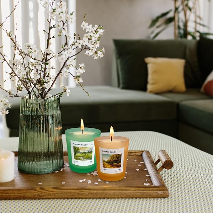 Scented Candles Gift Set of 6 Pack, Glass Jar Candles for 6 Scented, Long Lasting Soy Wax Aromatherapy Candle Set, Best Gifts with Gift Box for Every One