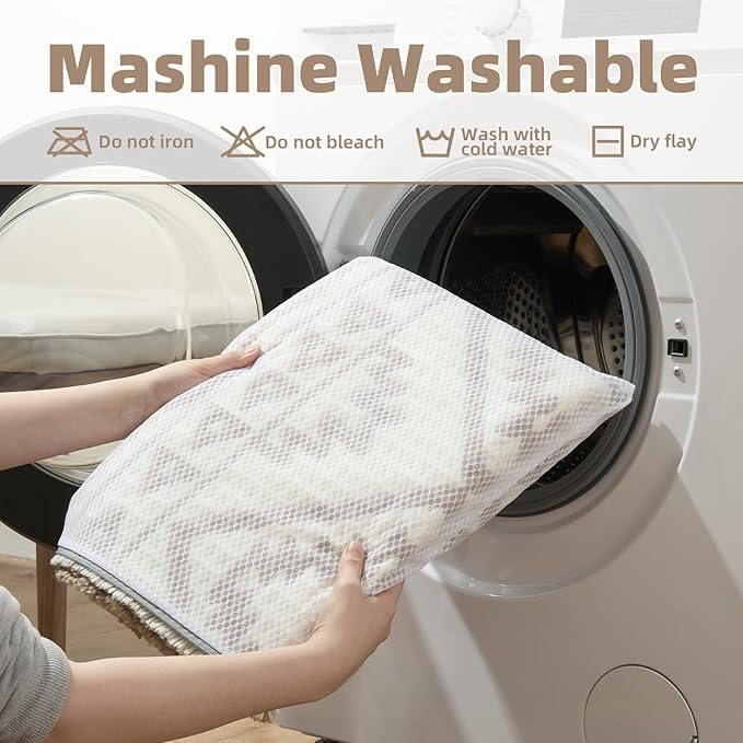 PADOOR-Waffle Bath Mat 24"x36"-Super Absorbent Bath Mats for Bathroom, Machine Washable Non Slip Bathroom Rug with Tassels, Soft Bathroom Mat for Laundry Room, Bedroom, Grey & Cream, 2'x 3'