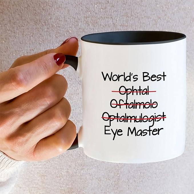 Retreez Funny Mug - World's Best Ophthalmologist Eye Doctor Master Ophthalmology 11 Oz Ceramic Coffee Mugs - Sarcasm Motivational Inspirational birthday gifts - White Mug with Black Handle and Inner