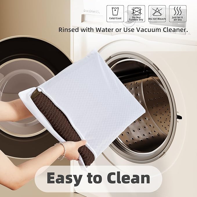 Bathroom Rugs Non Slip Washable, Super Absorbent Thin Bath Mat Quick Dry Low Pile Bathroom Rug, Brown 24"x47"