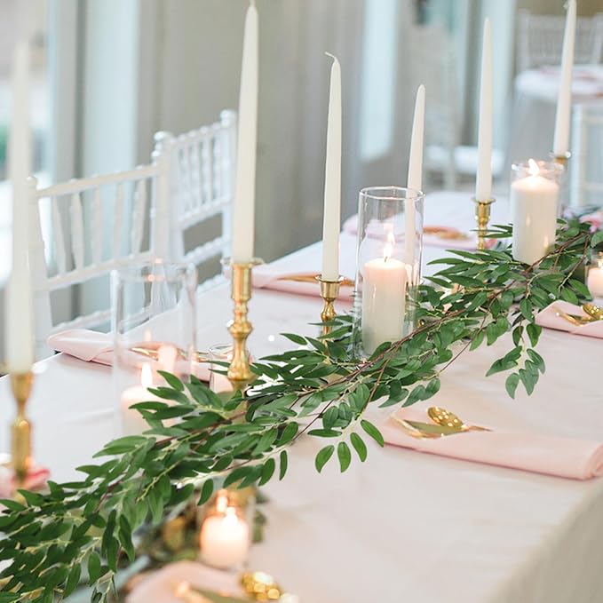 4Pcs Artificial Willow Leaves Vine Twigs 5.7Ft Silk Willows Leaf Ivy Garland Faux Greenery Ivy Plant Decoration for Indoor Outdoor Wedding Jungle Beach Birthday Party Garden Table Spring Summer