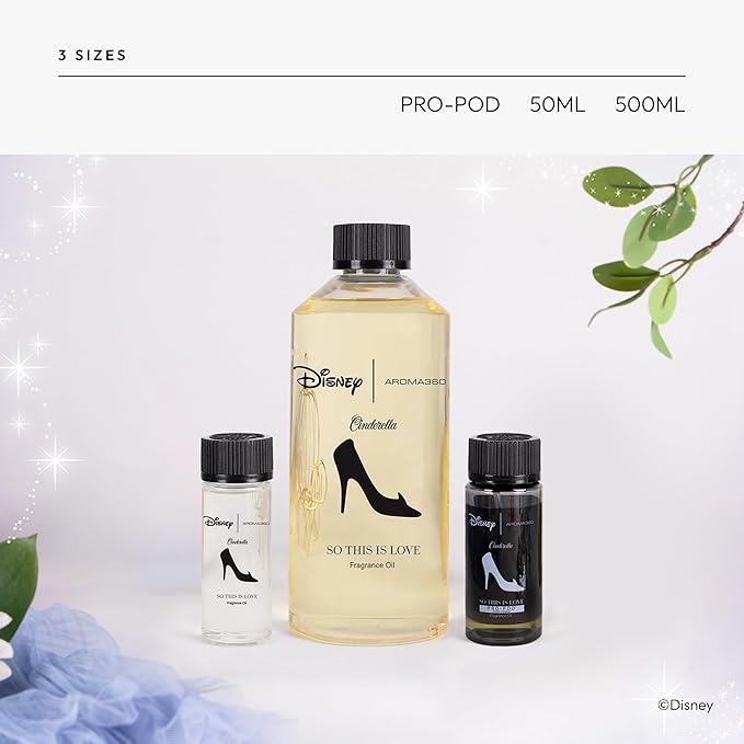 Aroma360 x Disney | So This is Love Oil Blend | Disney Princess Cinderella Luxury Essential Diffuser Oil | Aromatherapy Scent Diffuser Oil | Pear, Jasmine and Patchouli 16.9 fl oz, 500 mL