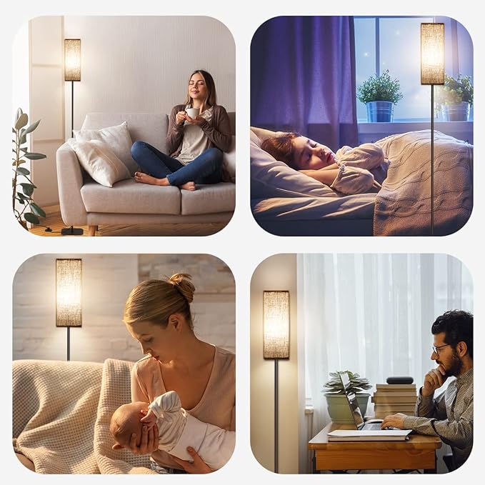 Floor Lampswith LED Bulb for Living Room, Modern LED Standing Lamp Reading Light 3 Color Temperatures Adjustable Bedside Lamps for Bedroom Living Room Office Decor