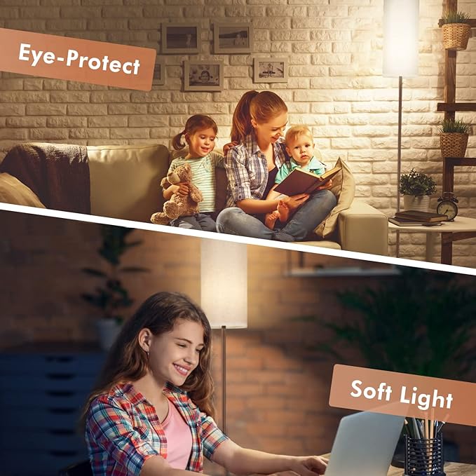 Floor Lamp for Living Room, Modern Floor Lamp with Remote Control, Stepless Dimmable 12W Bulb Included, Standing Lamp Tall Lamps for Living Room Bedroom