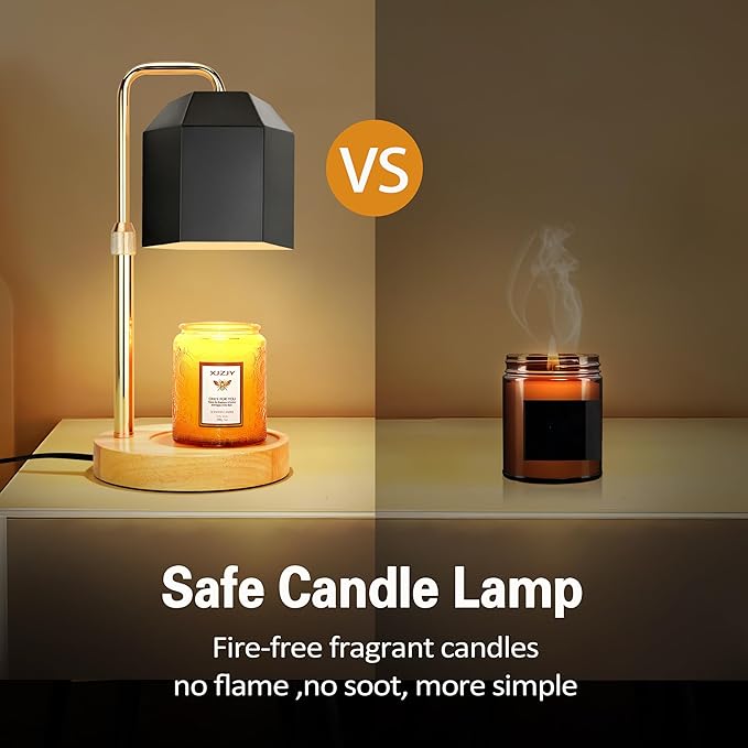 Candle Warmer Lamp with Timer Dimmer,Adjustable Height Candle Warmer, Candle lamp for Scented Wax Jar Candles,Gifts for Mom Women, House Warming Gifts for New Home Bedroom Decor,A1- Black