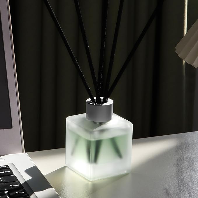3-Pack Reed Diffuser Set, 100ml Rose Green Tea/Lemon Green Tea/Jasmine Green Tea Essential Oils with Diffuser Sticks, Long Lasting Air Freshener, Home Fragrance for Bathroom Decor