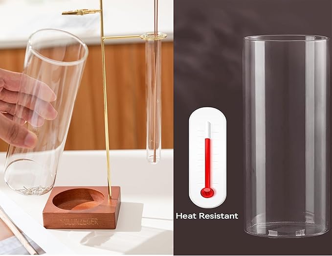 Incense Holder for Stick, Glass Insence Burner for Sticks with Removable Anti Ash Catcher & Storage Tube, Wood Cones Holders Stand with Ash Brush, Yoga Spa Madiation Relaxation, Home Decor