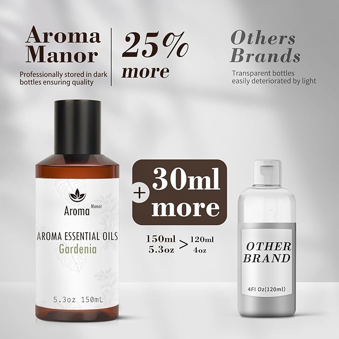 Hotel Diffuser Oil - Gardenia Essential Oils for Scent Air Cold Diffuser - Gardenia, Jasmine, Green Leaves, Lily of The Valley - Home Luxury Scents Aroma Fragrance