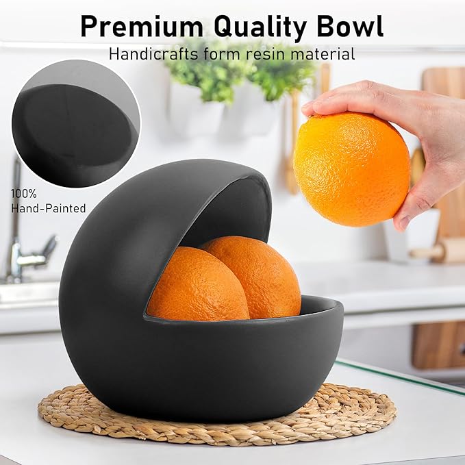 Decorative Black Candy Bowl For Kitchen Counter Key Bowl For Entryway Table Resin Multifunctional Modern Dish Halloween Decorations Indoor