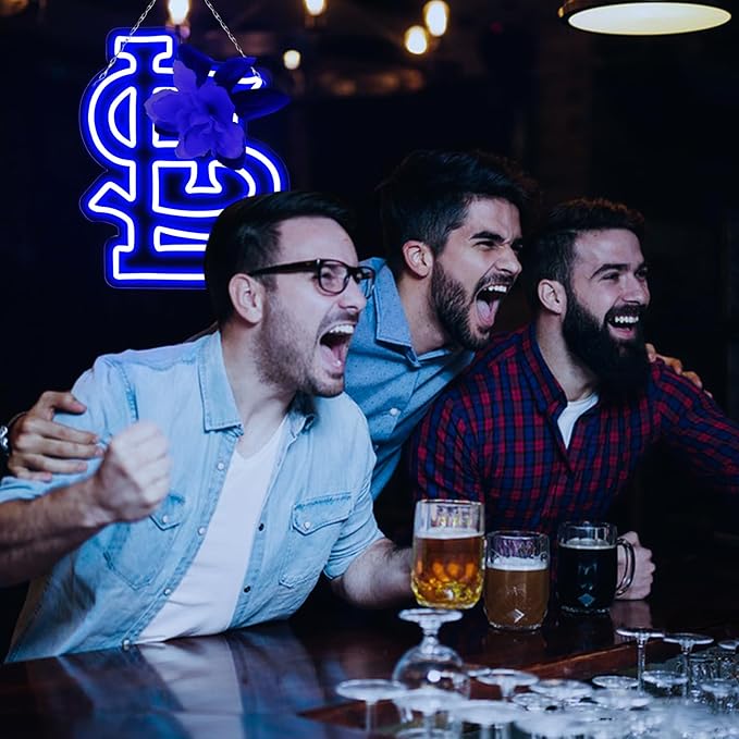 Balanar Baseball Neon Signs For Garage or Man Cave Decor, Men's Gifts With Baseball Team Logo,Led Neon For Fans, Bars, Dorms, Office Wall Art And Game Room Decoration15.7 * 12.2Inch