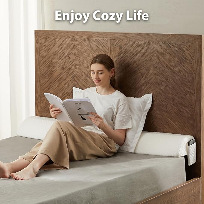 King Size Bed Wedge Pillow for Headboard Gap,76"x10"x6" Bed Gap Filler(0-8") Between Headboard and Mattress,Stop Loosing Your Pillows