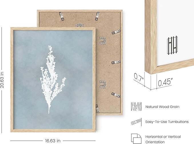 HAUS AND HUES Floral Wall Art - Set of 4 Plant Posters for Wall Vintage Botanical Prints, Flower Pictures for Room Aesthetic, Vintage Art Prints Flower Wall Art (Beige Frame, 16x20)