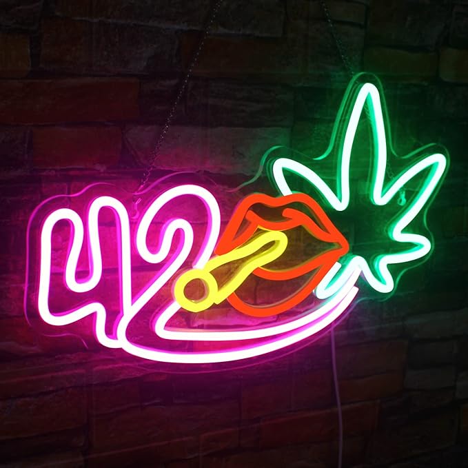 NOSUN Neon Sign Leaf Neon Signs for Wall Decor with Dimmable Lights Up Signs Led Signs for Bedroom Wall Room Game Room Beer Bar Man Cave Club Pub Party Decor Light Up Neon Signs