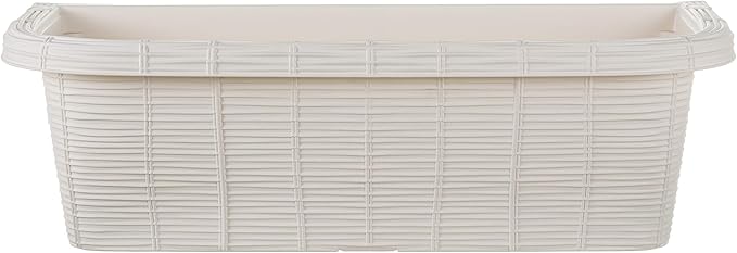 Apollo Exports International AP-30312 23.5" Adjustable Railing Planter, Ratan Look, White