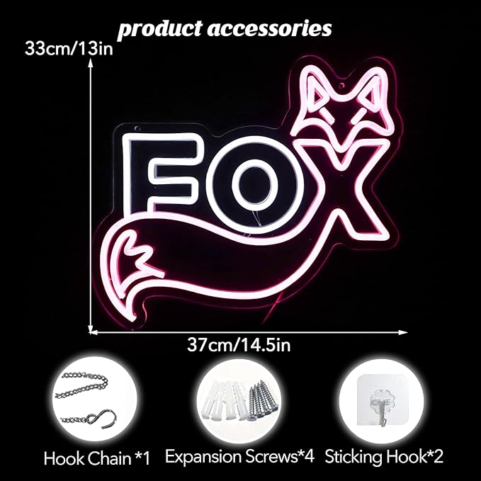 Fox Cute LED Neon Sign For Home Bedrooms Children's Room Game Room Bars Party Club Office Art Wall Decorations A fox gift for a girl