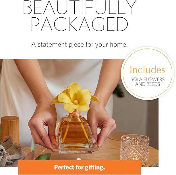 AGRARIA AirEssence Flower and Reed Diffuser Set, Hand Crafted Sola Flower Botanical Home Fragrance Diffuser, Scented Oil Reed Diffuser, Flower and Reed Diffuser Gift Set for All Occasions