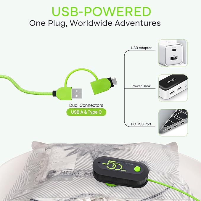18 Pack Vacuum Bags for Travel with USB Pump, Compression Travel Vacuum Bags for Luggage and Suitcase, Carry-on Size Space Saver Bags for Clothes and Clothing