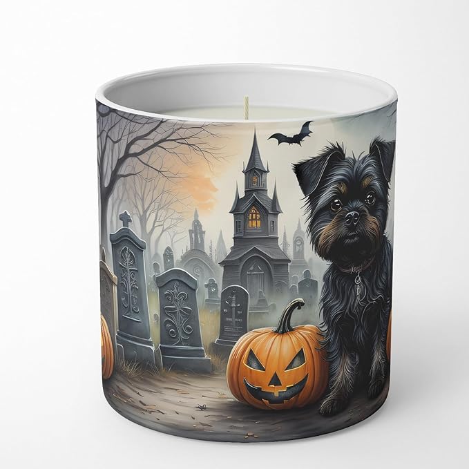 Caroline's Treasures DAC2001CDL Affenpinscher Spooky Halloween Decorative Soy Candle Nature Soy Wax Essential Oil Home Decor Ideal for Bedroom Kitchen Bath Office Gift, 10 oz