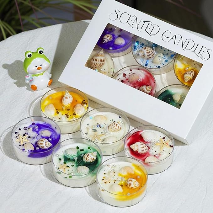 Tealight Soy Candles with Conch Style, Aromatherapy Candles for Decor Holidays, Room Ambiance, Aromatherapy Relaxing, Christmas Gift, Wedding Favors, Mother's Day (Conch Style)