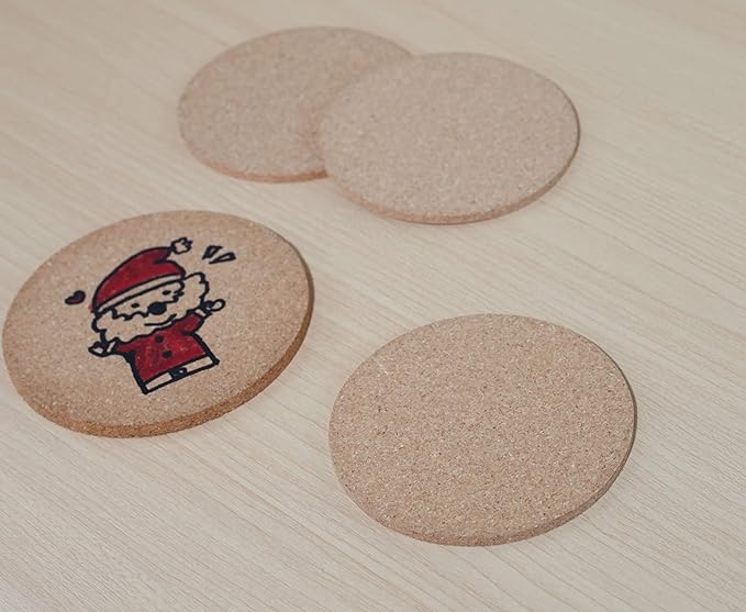 Cork Coasters for Drinks - 50 Pack 3.5" Round Natural Cork Pads, Laser Engravable & Non-Slip Drink Coasters Set for Coffee, Wine, Beer - Perfect Bar, Office, Wedding Gift - FP FAITHFUL PANDA