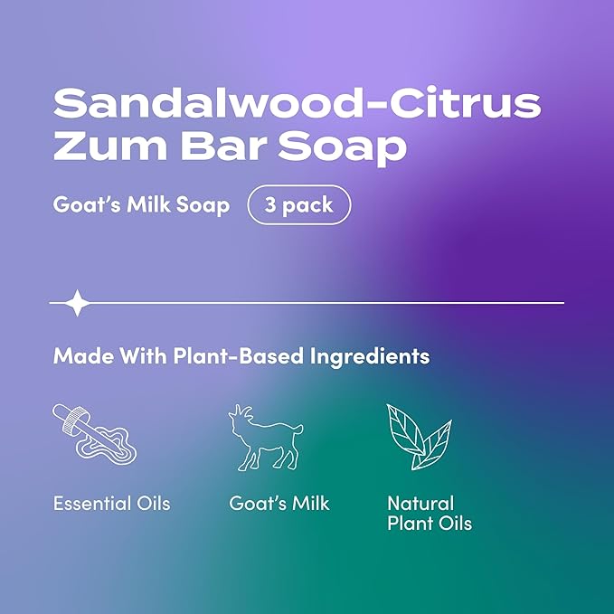 Zum Bar Goat's Milk Soap - Sandalwood-Citrus - 3 oz (3 Pack)