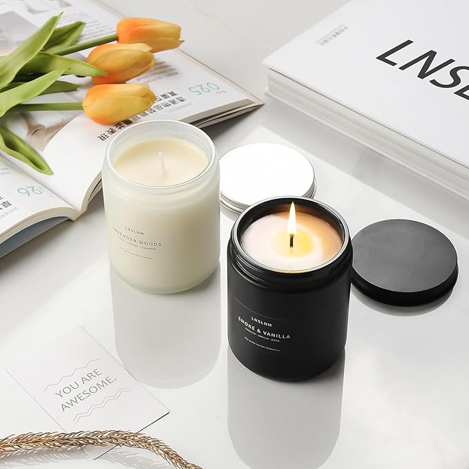 Scented Candle Set | Aroma Candle Collection: Versatile Decorative Candle Sets for Any Occasion (Men's Candle Set - Metal Lid)