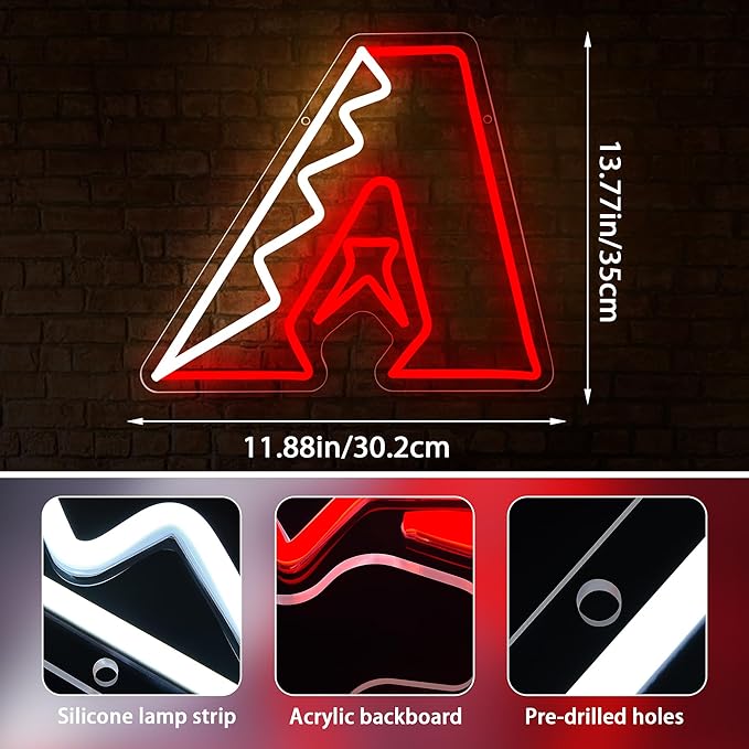 Baseball Neon Sign for Wall Decor Baseball Sport Team LED Neon Light for Man Cave Dormitory Bar Club Birthday Gifts for Sport Fans USB Powered(ZKXD317)