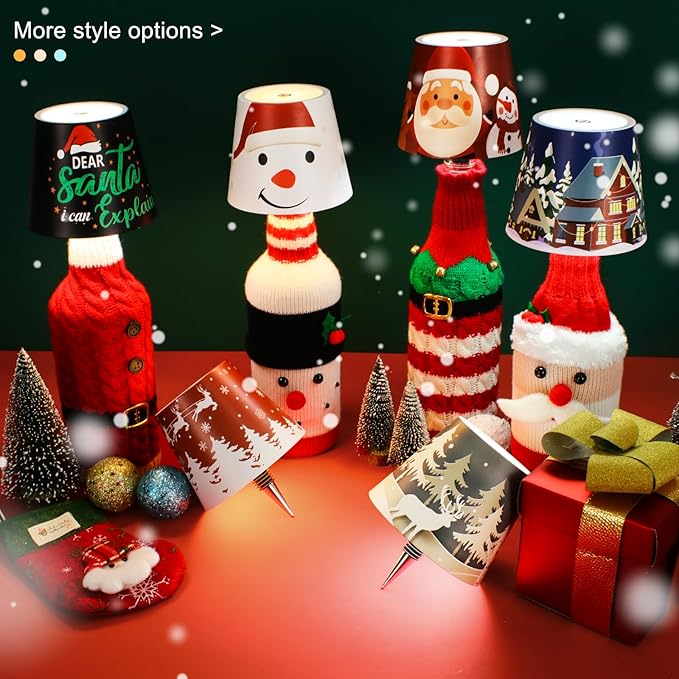 2025 New Wireless Bottle lamp, Customized Indoor/Outdoor Decoration (Red Elk)
