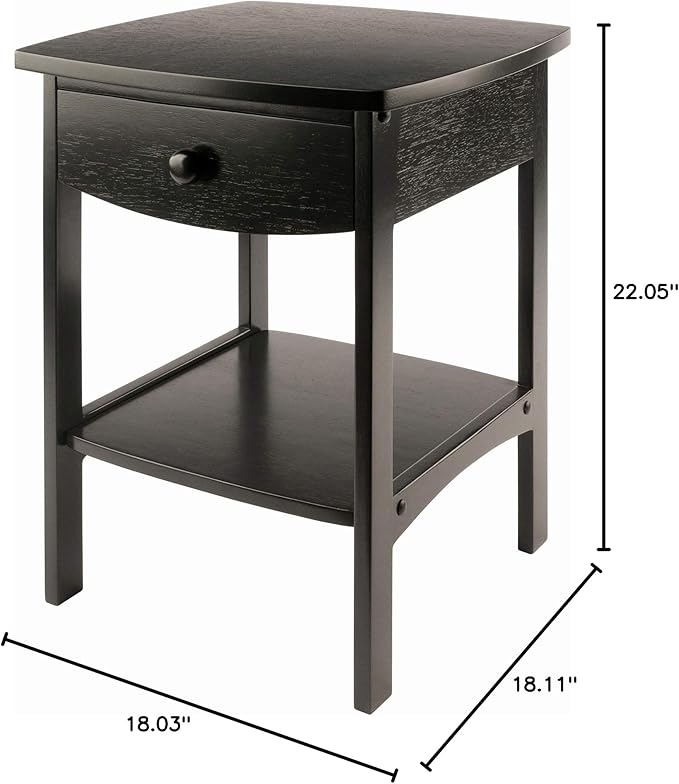 Winsome Claire Accent Table, 18 in, Black