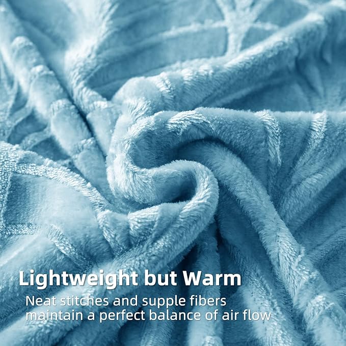 Whale Flotilla Flannel Fleece Twin Size Blanket for Bed, Soft Fluffy Velvet Bedspread Coverlet with Decorative Vintage Pattern for All Season, Warm and Lightweight, 60x80 Inch, Stone Blue