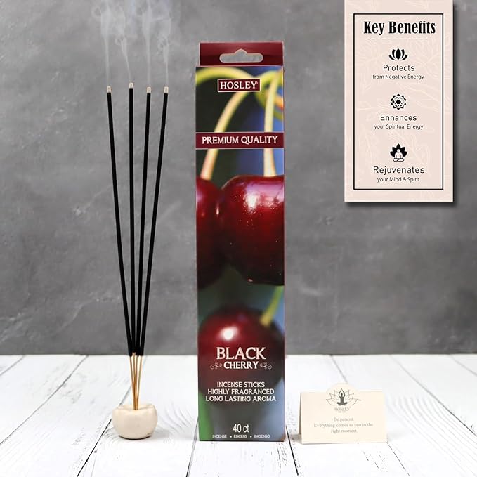 Hosley Aromatherapy 480 Pack Assorted Incense Sticks Black Cherry, Strawberry, Vanilla, Coconut. Idea for Home, Wedding, Spa, Meditation & Aromatherapy