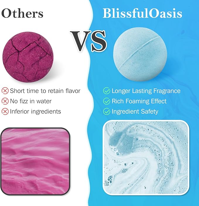 Mother's Day Bath Bombs Set, 7 Packs Bubble Fizzies Relaxation with Shea Butter, Dry Skin Moisturize, Birthday, Idea for Women, Wife, Girlfriend
