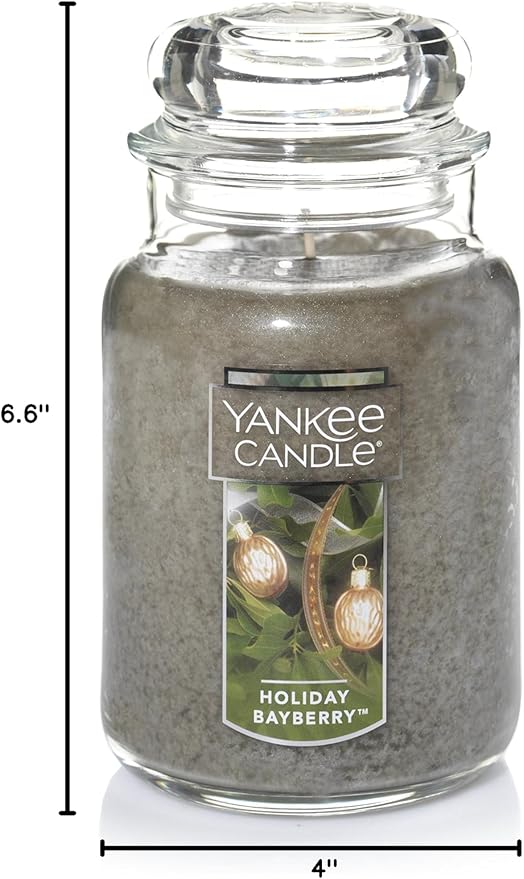 Yankee Candle Bayberry Scented, Classic 22oz Large Jar Single Wick Candle, Over 110 Hours of Burn Time | Holiday Gifts for All