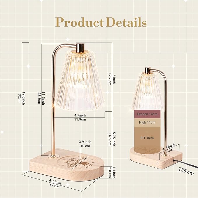 Candle Warmer Lamp Gifts for Women, Christmas Clearance Gifts for Mom Women, Candle Lamp Warmer with 2 Bulbs, Christmas Wax Melt Warmer for Jar Candles, Unique Gift Basket for Home Decor