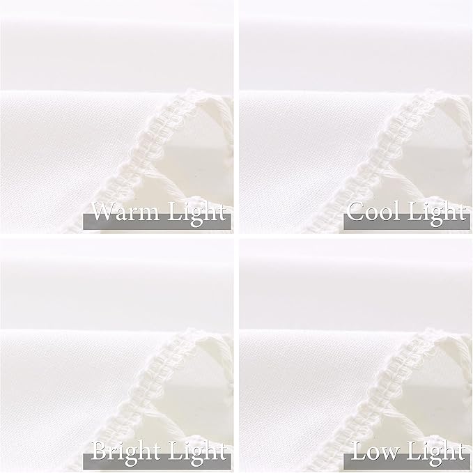 Natural Ivory Linen Curtains 120 Inches Long 2 Panels Boho Farmhouse Semi Sheer Curtains Tassels Back Tab Top Neutral Textured Off White Light Filtering Chic Drapes for Living Room Bedroom 52x120