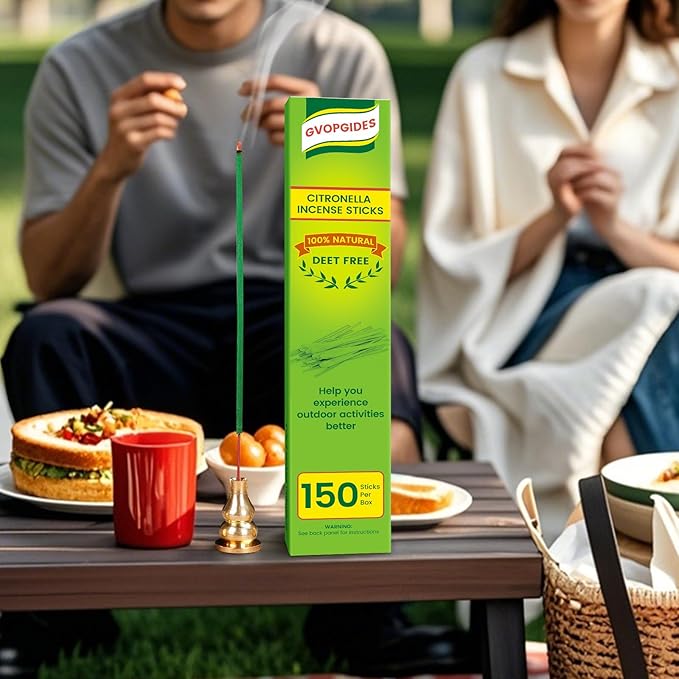 Citronella Incense Sticks 150 Sticks/Made with Natural Plant Based Ingredients/Citronella Oil/Lemongrass Oil/Rosemary Oil/150 Pcs