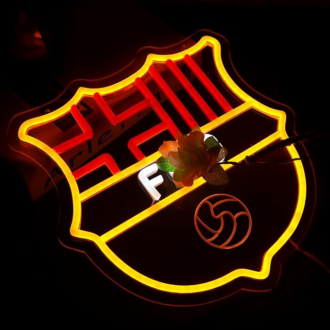 Football Sports Neon Signs for Wall Decor,FC LED Neon Lights for Bedroom、Man Cave,Birthday、Christmas Gifts for Boys